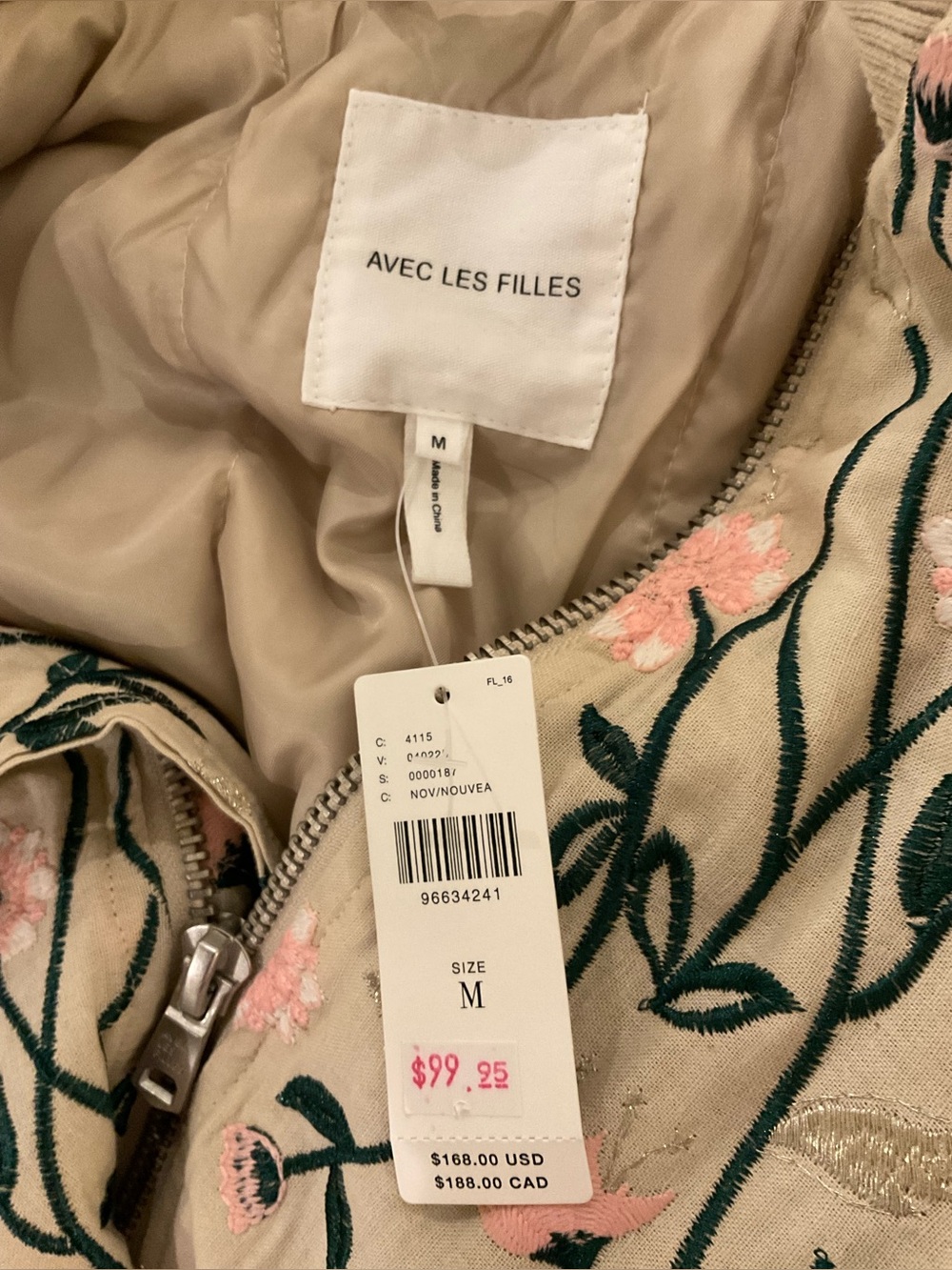 Avec Les Filles Embroidered Floral Bomber Jacket - Picture 4 of 5